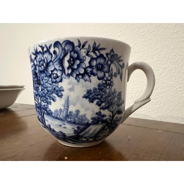 1980s Vintage Blue Country Scene by Myott Meakin Staffordshire Set- 10 Pieces For Sale - Image 12 of 12