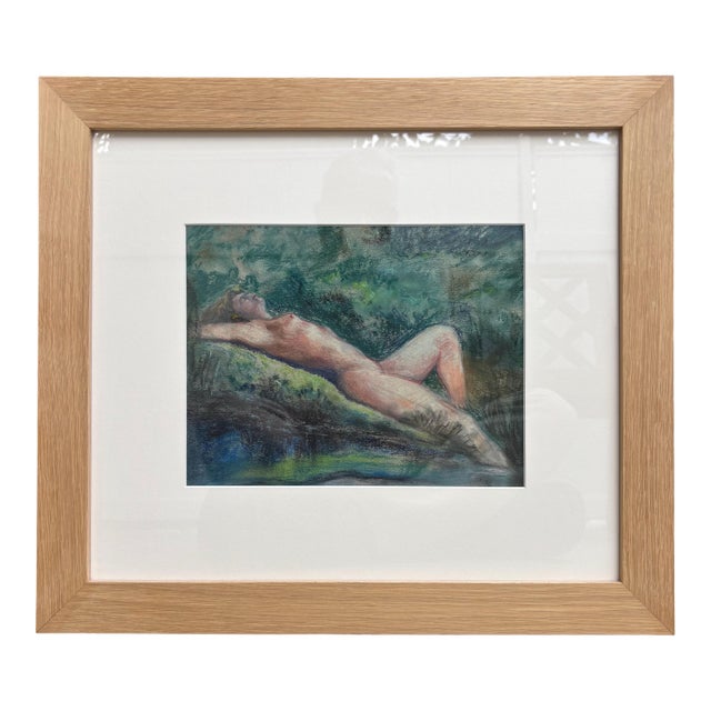 Pastel Nude on Paper Circa 1960s – Newly Framed For Sale