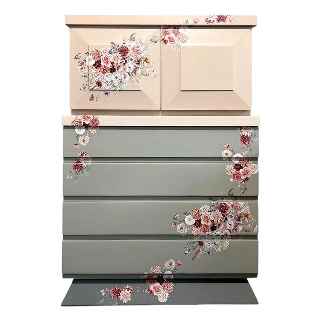 Boho Chic//Whimsical//Romantic//Cottage// Solid Wood Dresser//highboy For Sale