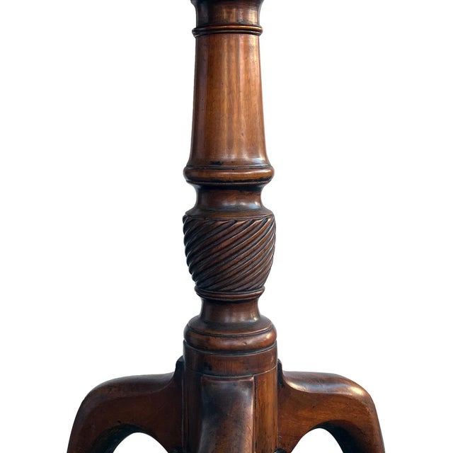 Wood English George III Hand Carved Walnut Tripod Tilt-Top Supper/Tea Table For Sale - Image 7 of 10