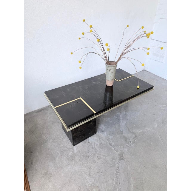 Lacquered and Brass Coffee Table, 1970s For Sale - Image 15 of 18