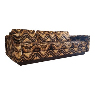 1970s Jack Lenor Larsen Style Upholstery Milo Baughman Style Design For Sale