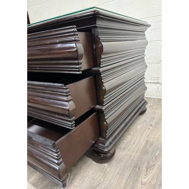 Vintage Tommy Bahama Royal Kaha Black Sands Mahogany Lamp Table Chest Nightstand For Sale - Image 13 of 16