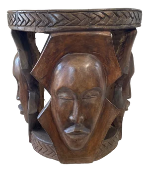 Vintage Large African Carved Wood Baga Stool/Table Guinea 19" H
