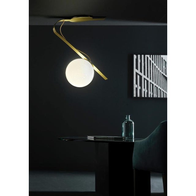 Daphne brass Italian pendant lamp by Esperia Daphne- Lamp made entirely of brass and glass with our “Pulegoso” effect....