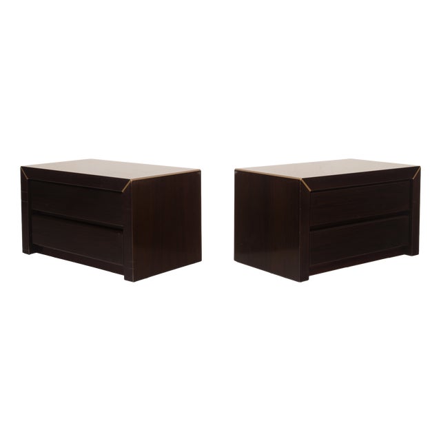 Italian African Rosewood Nightstands by Gianluigi Gorgoni for Fratelli Turri, Set of 2 For Sale