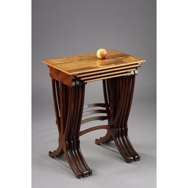 Late 19th Century Nesting Tables by Gallé, 1890, Set of 4 For Sale - Image 5 of 18
