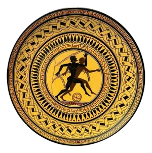 Ancient Greek Style Charger With Olympian Runners