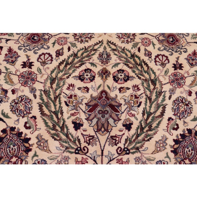 Shabby Chic Shabby Chic Pak-Persian Ivory/Aubergine Wool Rug - 9'2'' X 12'8'' For Sale - Image 3 of 9