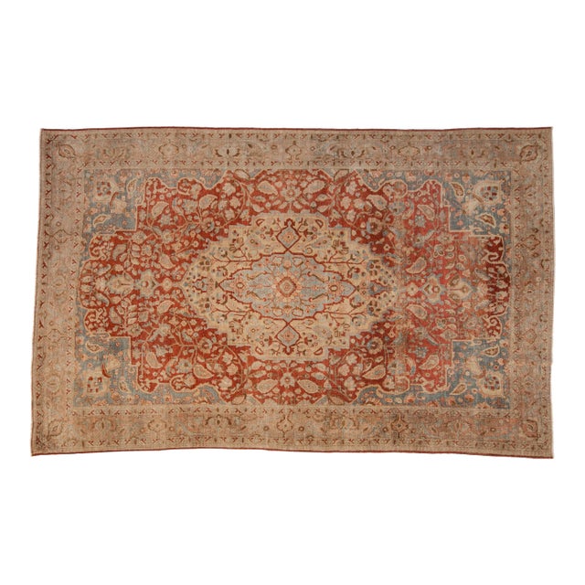 Vintage Distressed Tabriz Carpet - 6'9" x 10'7" For Sale