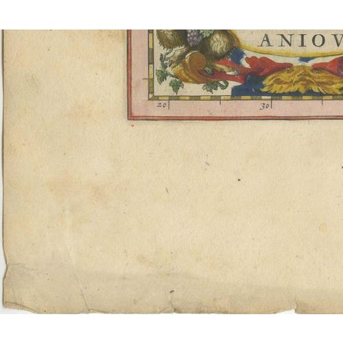 Antique Blaeu Map of Anjou, 1642 For Sale - Image 9 of 12