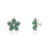 VR Jewels Floral Art Deco 3.1ct Emerald Diamond Cluster Gemstone Earrings in 14k Yellow Gold- A Pair For Sale - Image 4 of 16