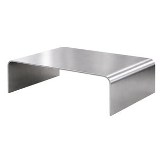 Sculptural Brushed Aluminum Coffee Table by Veliento For Sale