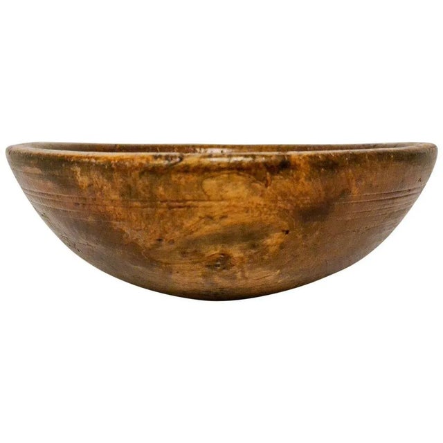 Early 19th Century Swedish Folk Art Farmers Bowl Painted in Wood For Sale - Image 9 of 9