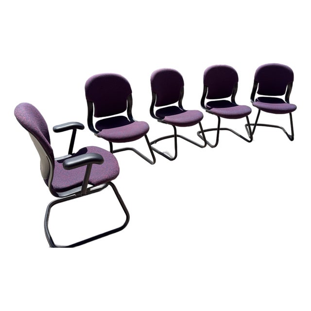 Vintage Herman Miller Equa Chairs (1998–2000) – Set of 5 (4 Side + 1 Armchair) For Sale