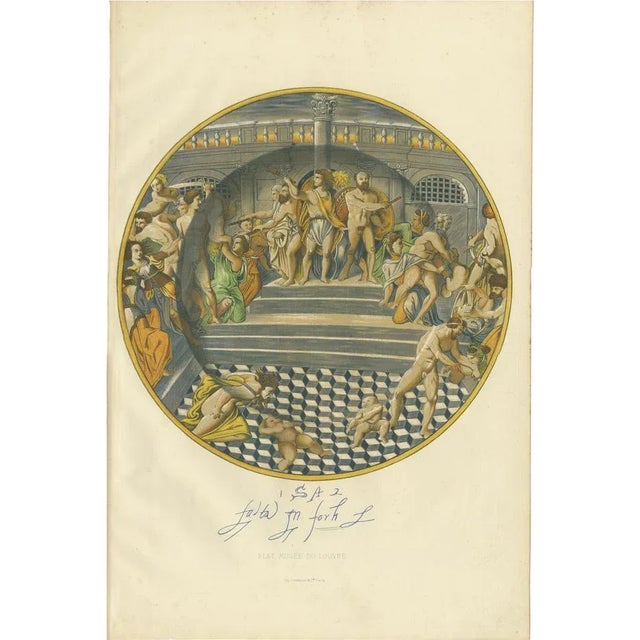 Mid 19th Century Delange, Illustration of a Plate of the Louvre Museum, 1869, Print For Sale - Image 5 of 5