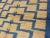 Mid 20th Century Vintage Mid-Century Modern Tulu Turkish Rug With Tribal Pattern in Blue and Soft Gold For Sale - Image 5 of 12