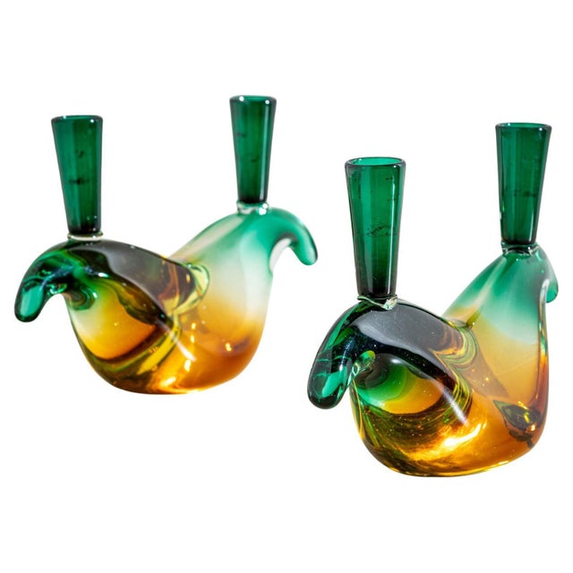 20th Century Murano Glass Candleholders by Flavio Poli for Seguso, Italy For Sale - Image 17 of 18