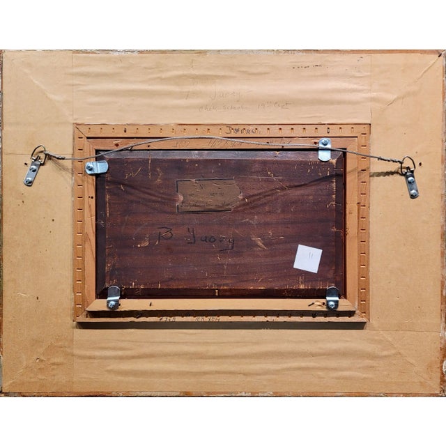 19th Century Continental School -Under the Moon Nite Campfire-Oil Painting For Sale - Image 9 of 10