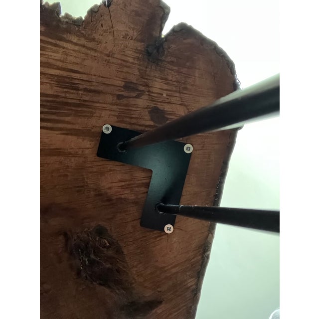 1960s Monumental 3-Inch Old-Growth Redwood Slab Coffee Table For Sale - Image 11 of 12