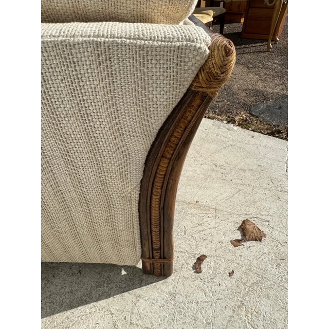 Late 20th Century Boho Chic 3 Seat Bamboo and Rattan Sofa For Sale In Houston - Image 6 of 10