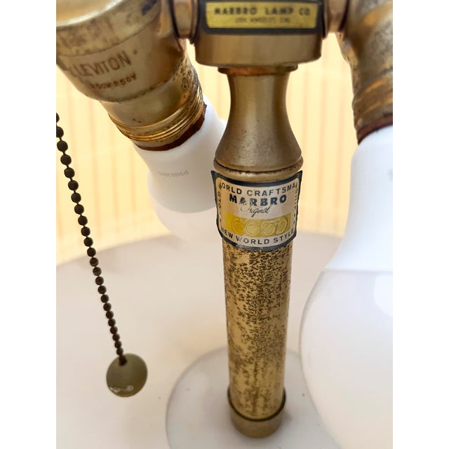 1950s Marbro Neoclassical Amber Onyx Column Table Lamp With Shade For Sale - Image 11 of 12