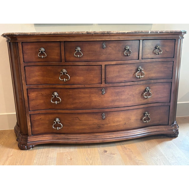 Century Furniture Sideboard, 2 Bedside Chests, and Cabinet 4 pieces Marble Top Sideboard 70"W x 20"D x 40" H 2 Bedside...
