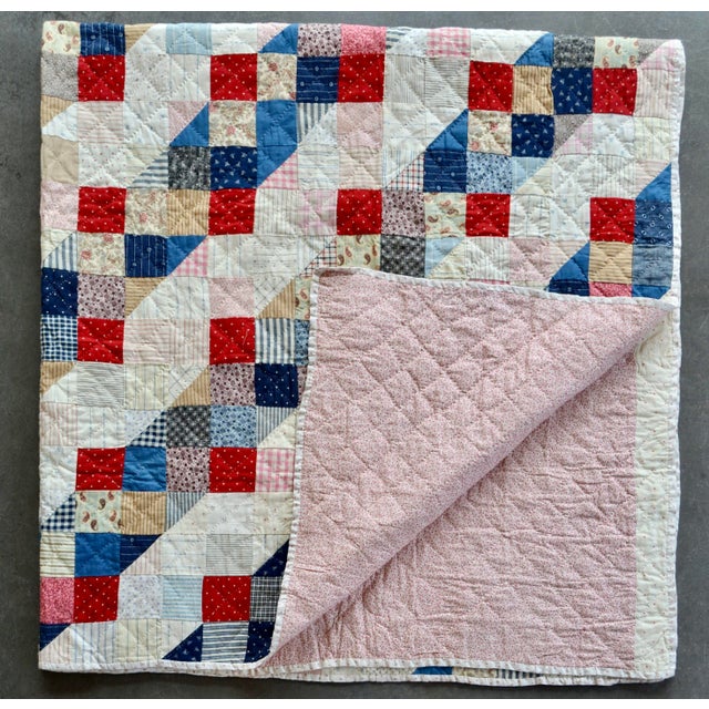 1910s ”Trip Around the World” Antique Quilt - For Sale - Image 4 of 16