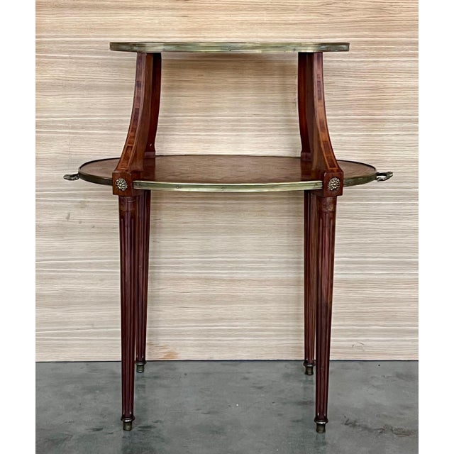 Late 19th Century French Two-Tier Mahogany Dessert Stand Manner of Louis XVI For Sale - Image 4 of 17