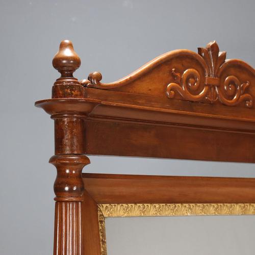 Italian Louis Philippe Mirror in Walnut For Sale - Image 3 of 10