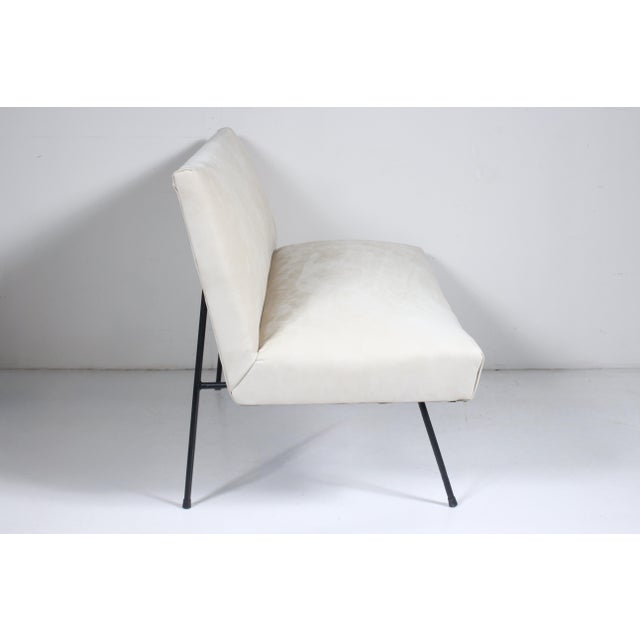 Mid 20th Century Milo Baughman for Pacific Iron Style Suede and Iron Settee For Sale - Image 6 of 18
