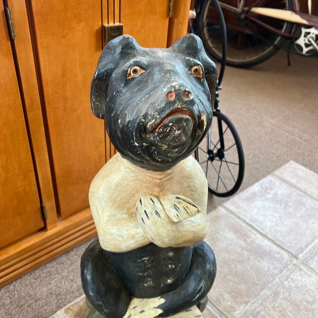 Vintage Wood Carved Anthropomorphic Folk Art Pig For Sale - Image 9 of 11