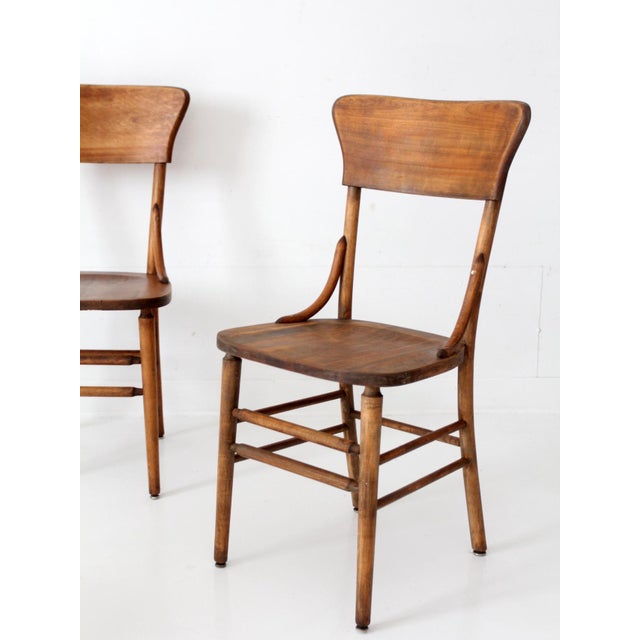 Antique Crocker Bentwood Dining Chairs Set 4 For Sale - Image 11 of 16
