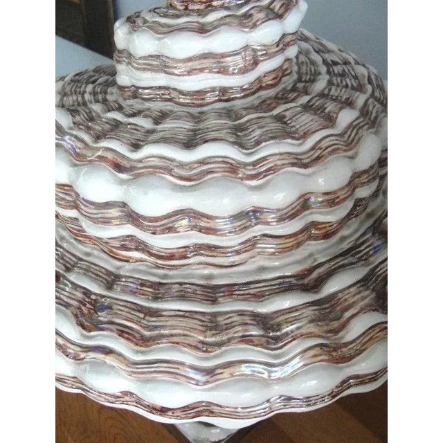 Metal Oversized Snail Shell Ceramic Table Lamp For Sale - Image 7 of 9