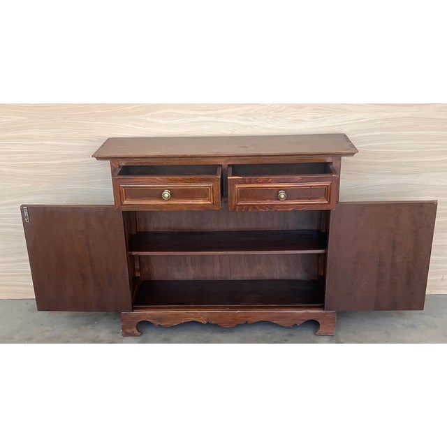 Brown Spanish Catalan Carved Walnut Chest of Drawers, Highboy or Console, 1920s For Sale - Image 8 of 10