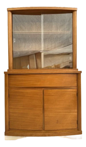 Mid-Century Modern Sliding Glass Door Display China Cabinet