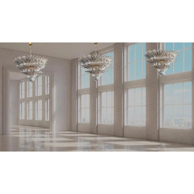 Italian Murano Glass Chandelier For Sale - Image 4 of 11