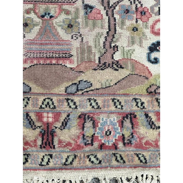 Small Vintage Silk and Wool Pakistani Rug from Bobyrugs, 1980s For Sale - Image 14 of 16