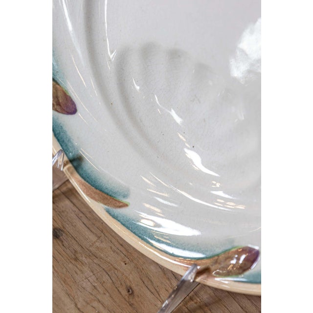 French French Late 19th Century Sarreguemines Asparagus Plates with Shell Shaped Hole For Sale - Image 3 of 5