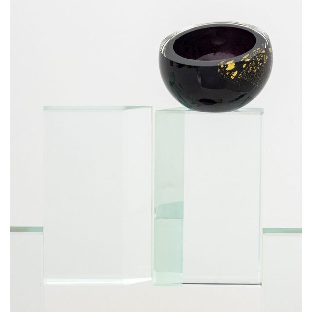 Contemporary Illegibly Signed Postmodern Geometric Glass Vase, 1998 For Sale - Image 3 of 13
