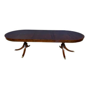 Oval Mahogany Double Pedestal Dining Table by Leighton Hall Made-To-Order