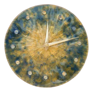 Amorphous Wall Clock in Enameled Copper and Gold Paint, 1970s