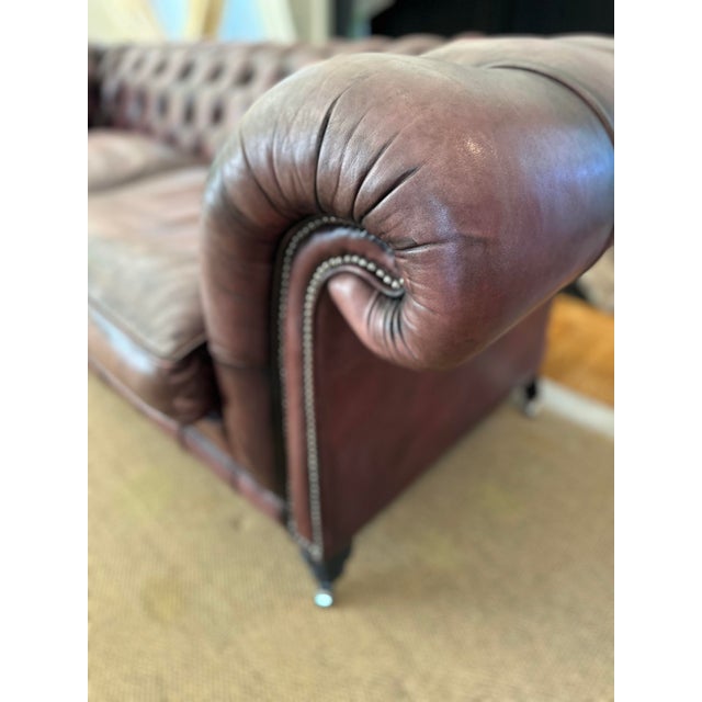 2010s Fleming & Howland Handmade Chesterfield Leather Sofa For Sale - Image 5 of 7