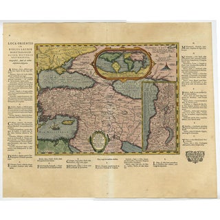 Antique Map of the Middle East with Latin Text, 1624 For Sale