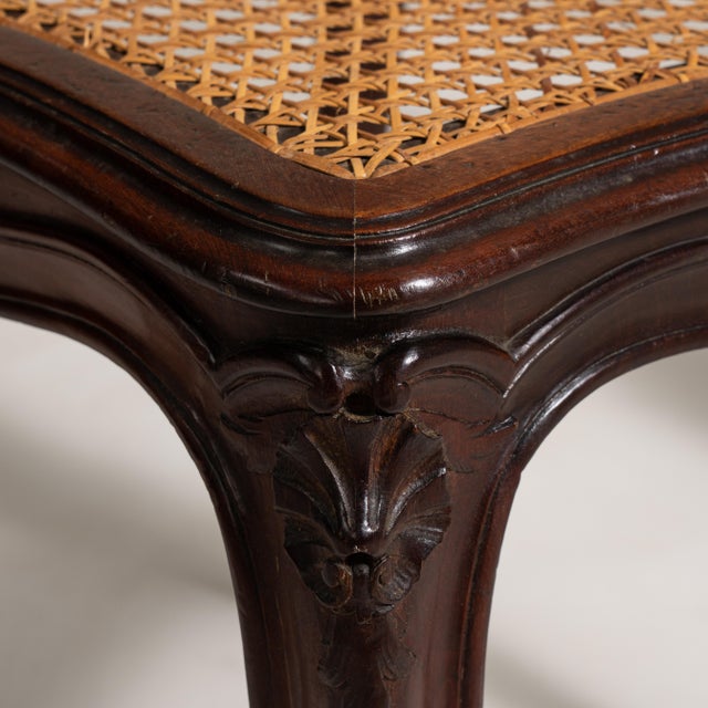 French Provincial 19th Century Pair of Louis Philippe Chairs with Rattan Seats For Sale - Image 3 of 11