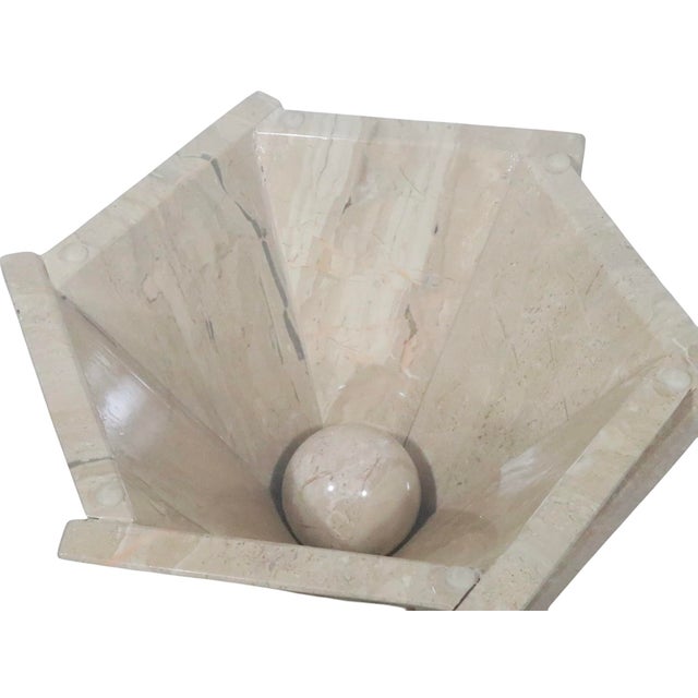 Pair of Modernist Italian Travertine Flower Twist Base End Tables C. 1970/80's For Sale - Image 12 of 12