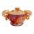 19th Century Carved Asian Carnelian (Agate) Vessel With Dragon Handles and Rings For Sale
