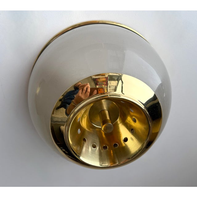 Pair of Brass and Glass Azucena Sconces by Luigi Caccia Dominioni, Italy, 1960s For Sale - Image 6 of 12