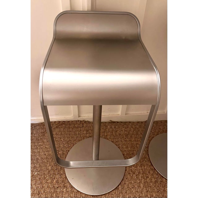Gorgeous, sleek pair of Stainless Steel Piston Stools for Design Within Reach by LaPalma. Fit in Beautifully practically...