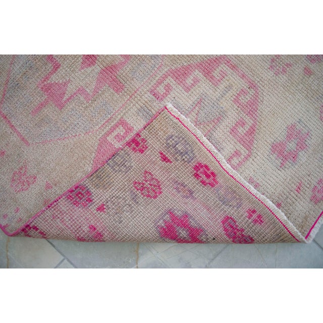 1960s Turkish Hand-Knotted Muted Runner Rug Low Pile Hallway Decor 3x12 Ft Approx For Sale - Image 11 of 16